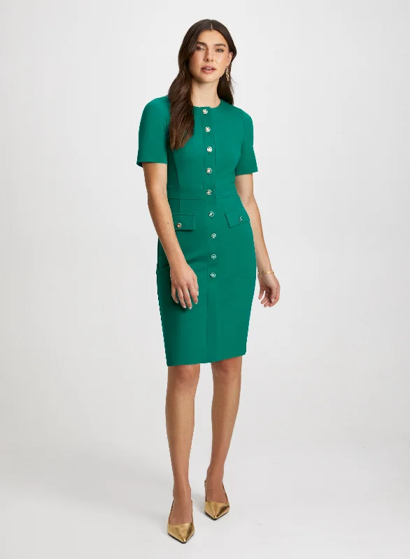 Button-Down Sheath Dress