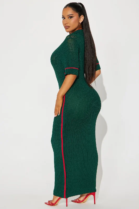 Fair Game Sweater Maxi Dress - Hunter