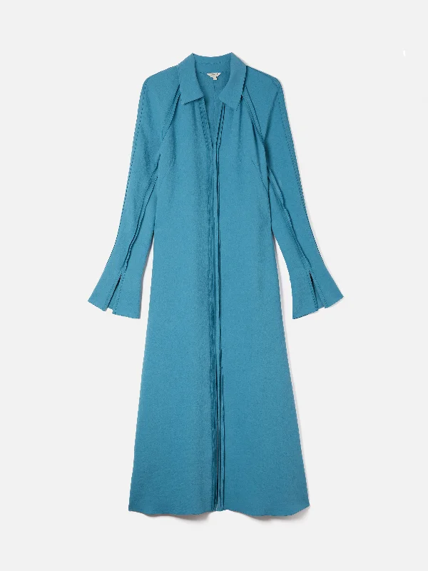 Japanese Crepe Shirt Dress | Blue