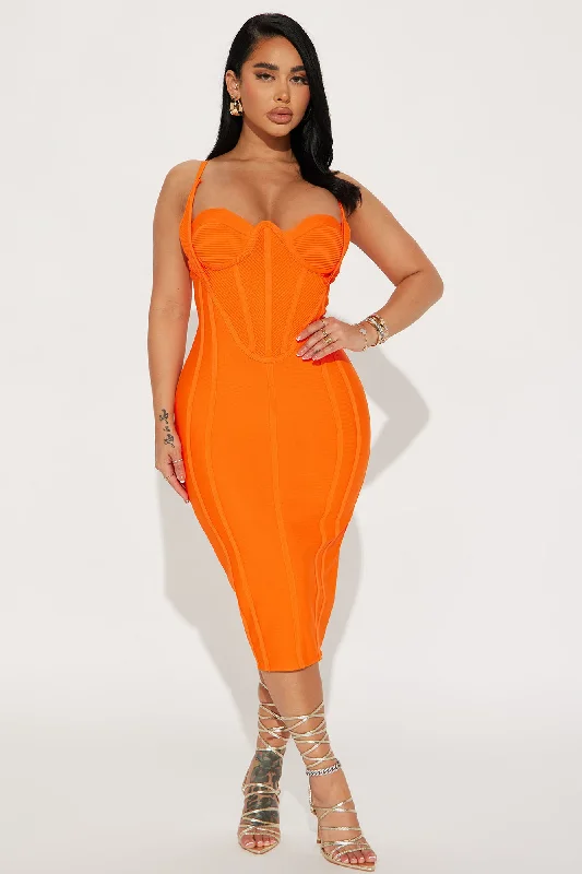 Kash Me In VIP Bandage Dress - Orange