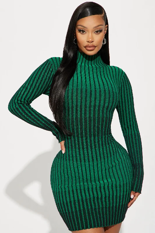 Layla Sweater Mini Dress - Green