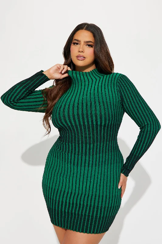 Layla Sweater Mini Dress - Green