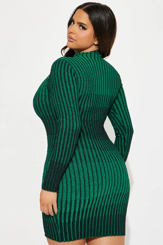 Layla Sweater Mini Dress - Green