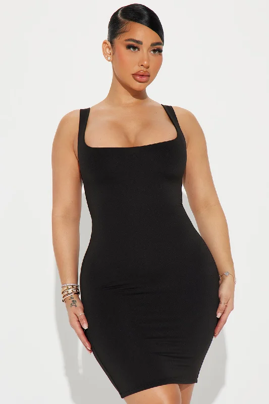 Nina Mini Tank Dress - Black