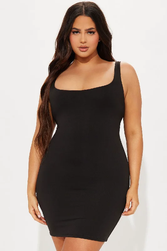 Nina Mini Tank Dress - Black