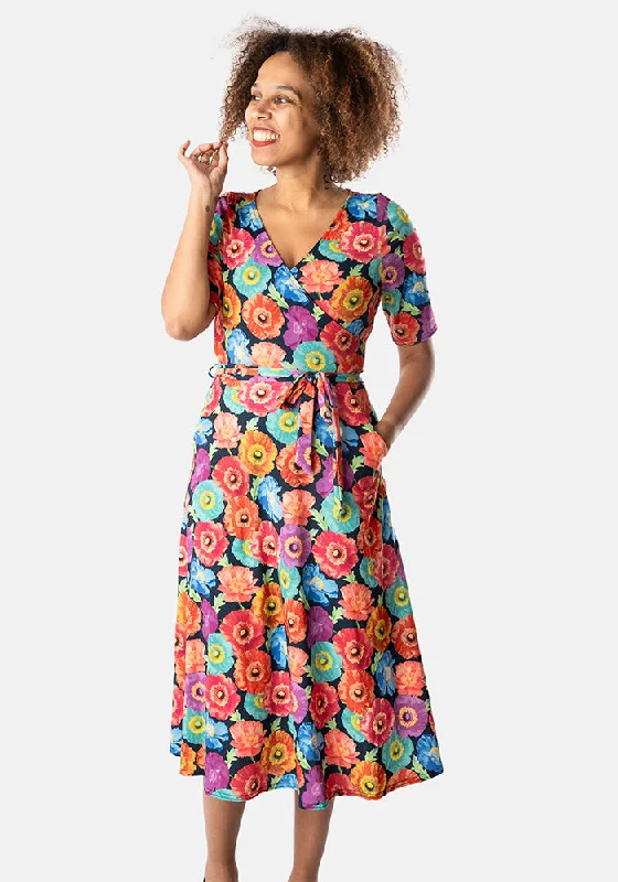 Ursula Flower Print Midi Dress