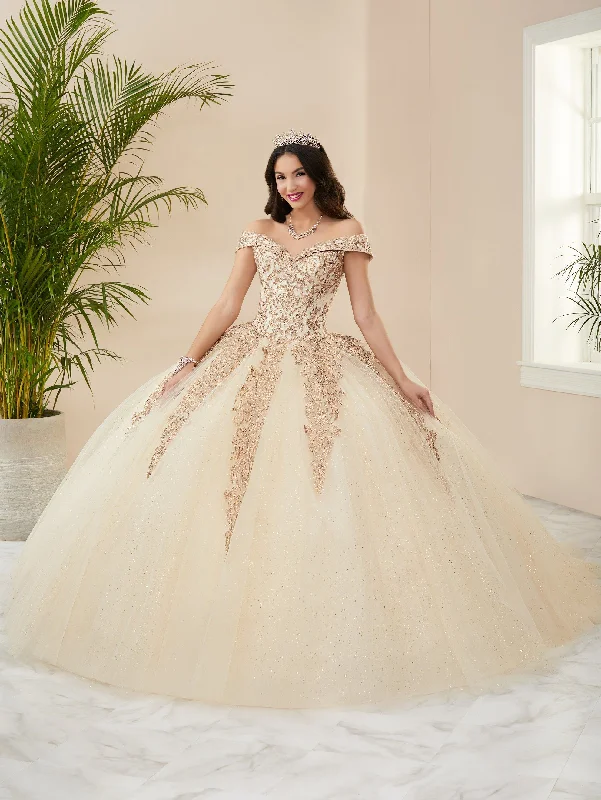 Applique Off Shoulder Quinceanera Dress by Fiesta Gowns 56400