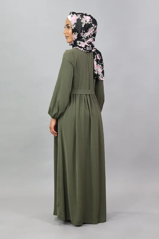 Army Green Deluxe Soft Pocket Dress