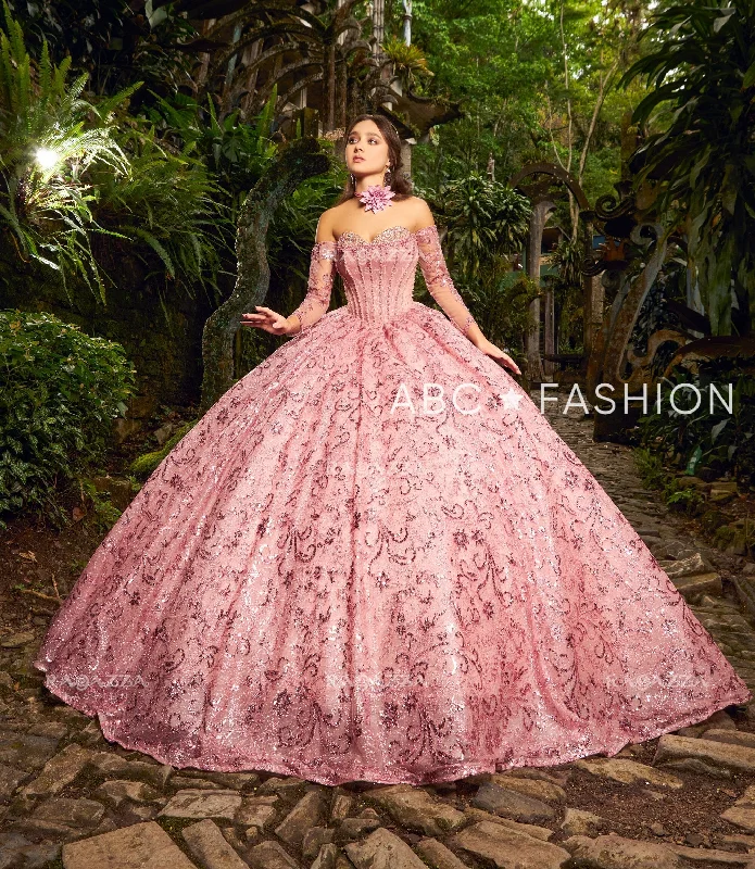 Glitter Print Quinceanera Dress by Ragazza EV31-631