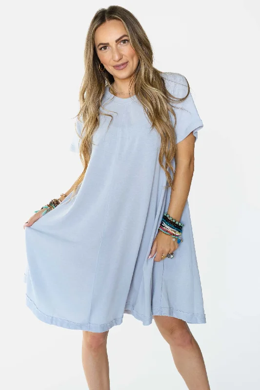 Hometown Favorite Tee Dress - Gray