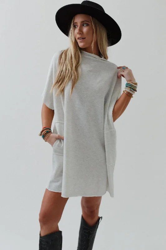 Laid Back Luxe Dress - Light Heather Gray