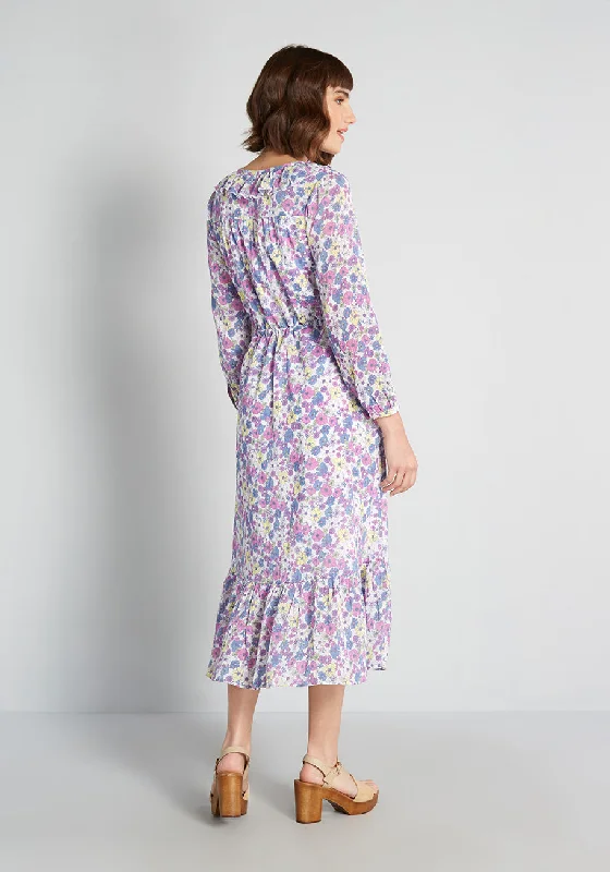 Ruffling For Flowers Midi Dress