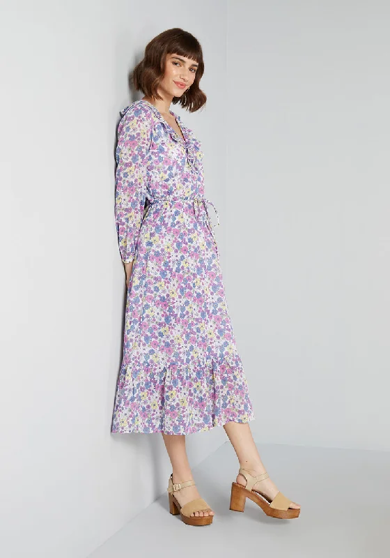 Ruffling For Flowers Midi Dress