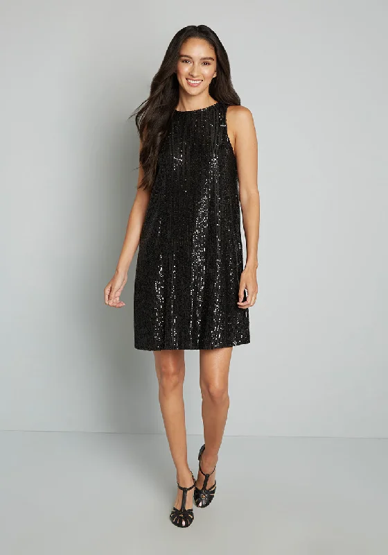 Shine and Dine Sequin Shift Dress