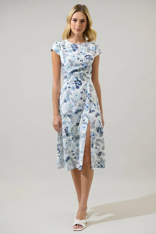 Wrenley Garden Floral Everbloom Cutout Midi Dress