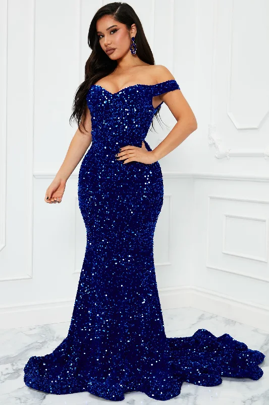 Alora Sequin Maxi Gown - Royal