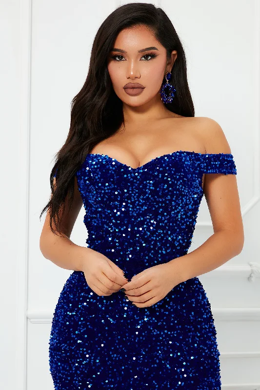 Alora Sequin Maxi Gown - Royal