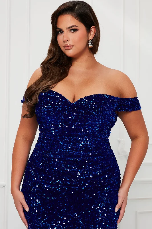 Alora Sequin Maxi Gown - Royal