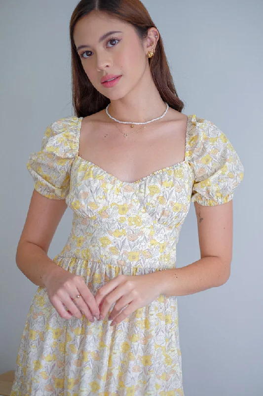 Dakota midi dress - yellow belle