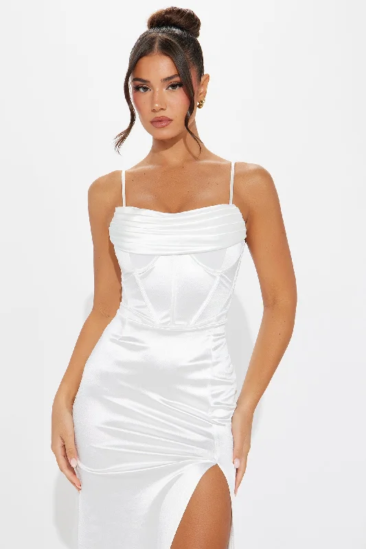 Matilda Satin Gown - Off White