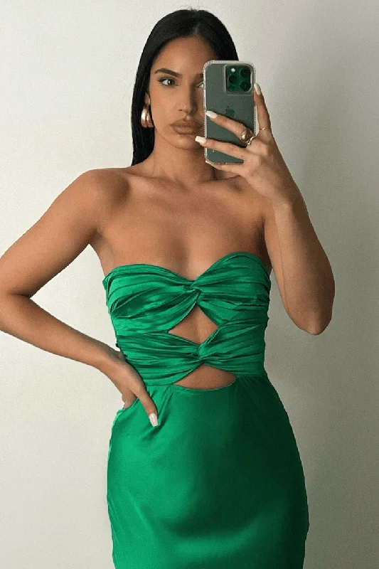 Micha Slip Dress - Emerald