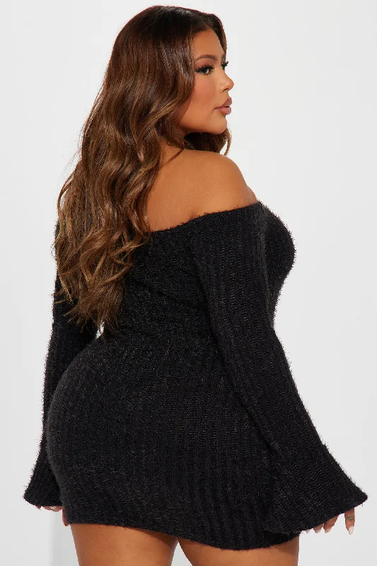 Mile High Sweater Mini Dress - Black