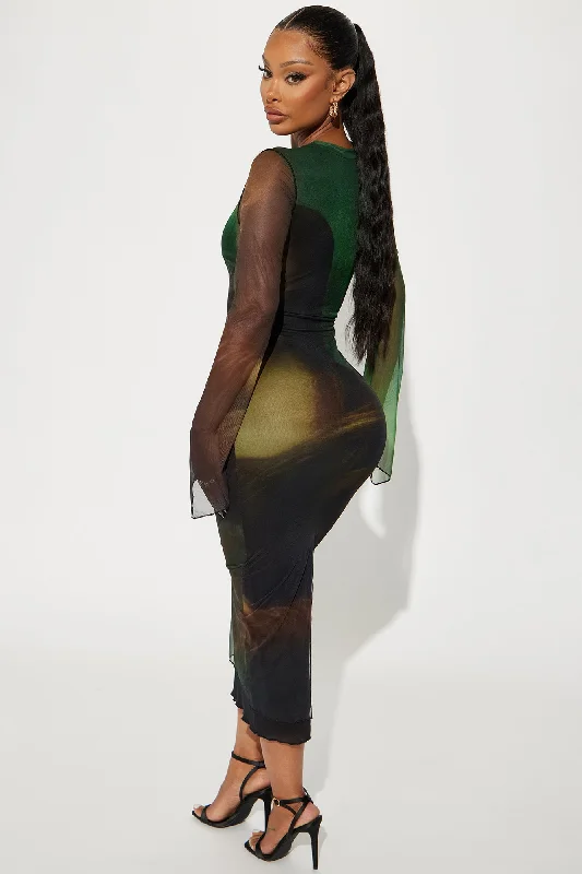 Monalisa Mesh Midi Dress - Green