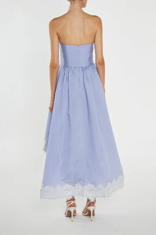 Palmer Cornflower-Blue Strapless Hi-Low Dress