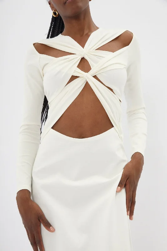 XX Knit Cream Cut Out Dress