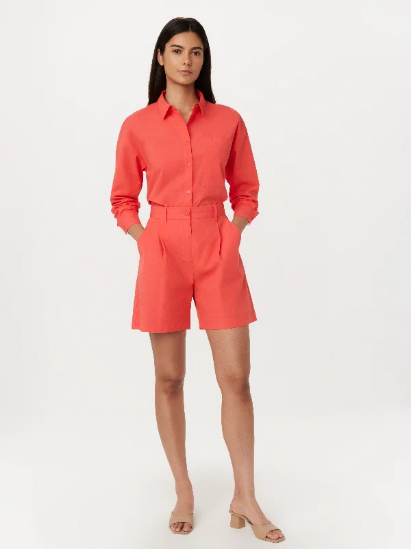 The Amelia Poplin Balloon Short in Vibrant Red