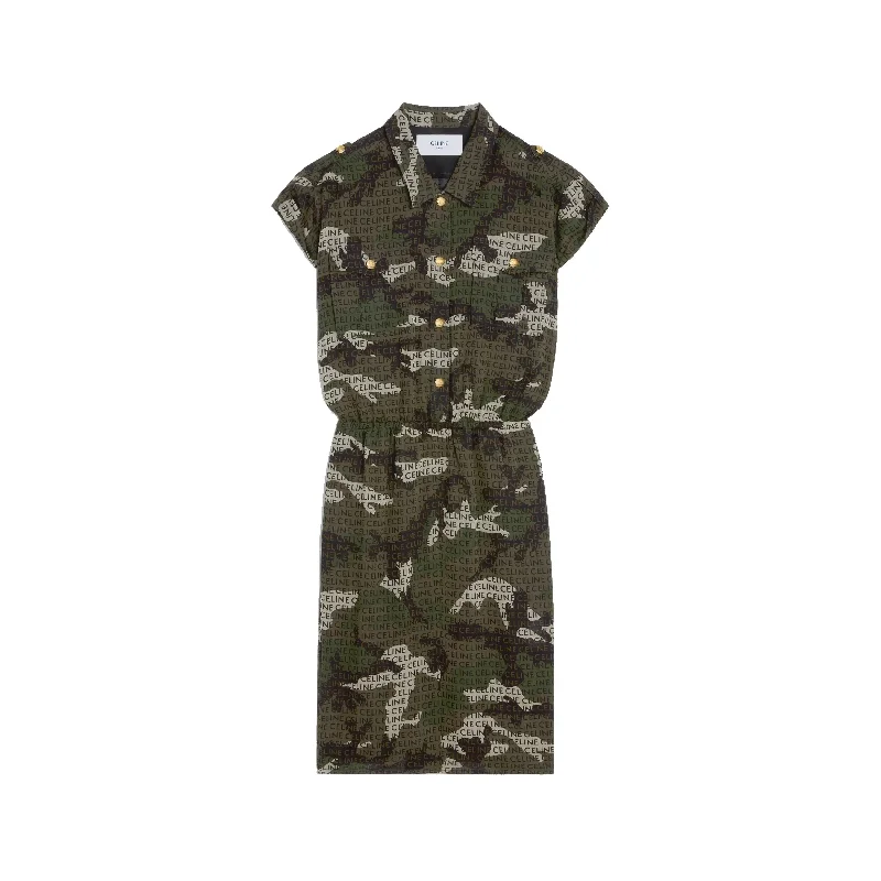 CAMO PRINT SHIRTDRESS