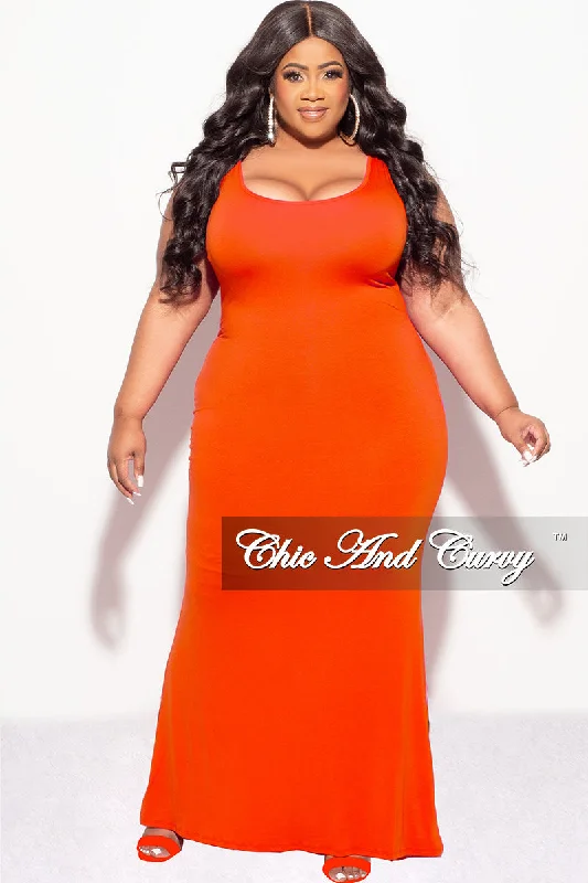 Final Sale Plus Size Tank Maxi Dress in Orange