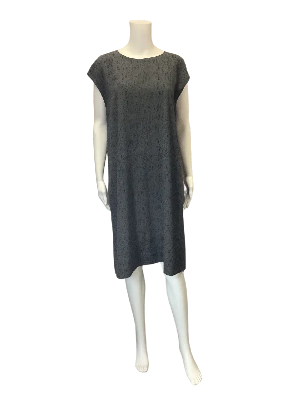 Eileen Fisher Women's Dress Dark Grey Pattern Size: M