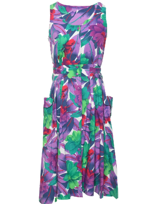 Floral Print Dress - M