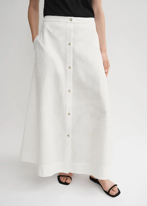 Jacquard stripe skirt white