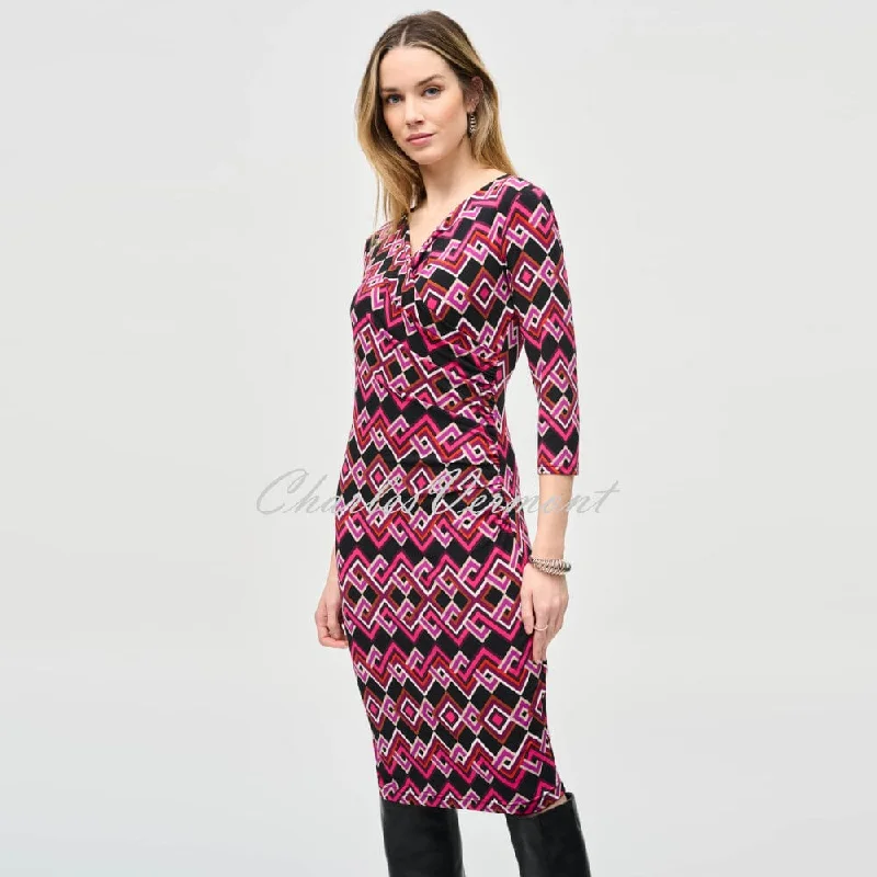 Joseph Ribkoff Geometric Print Wrap Dress - Style 243323