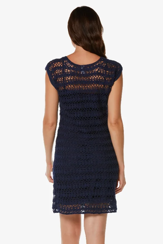 Kendall Crochet Dress  |  Navy