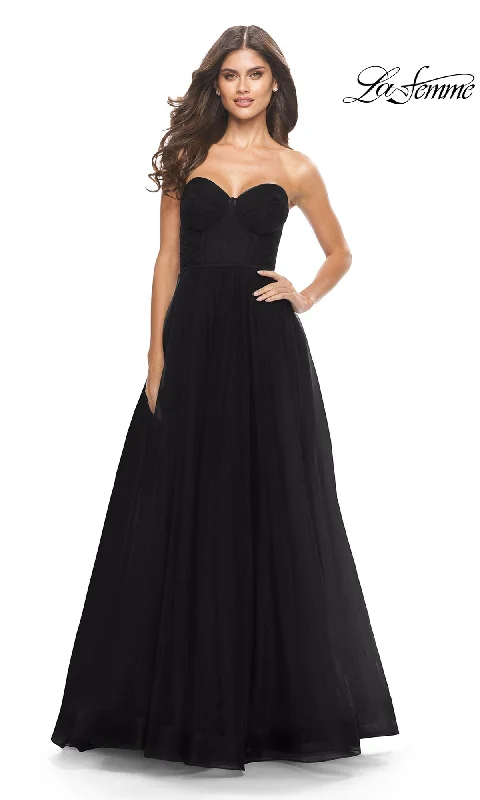 La Femme Strapless Tulle Ball Gown 31205