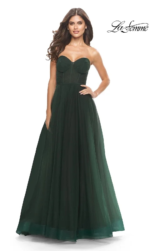 La Femme Strapless Tulle Ball Gown 31205