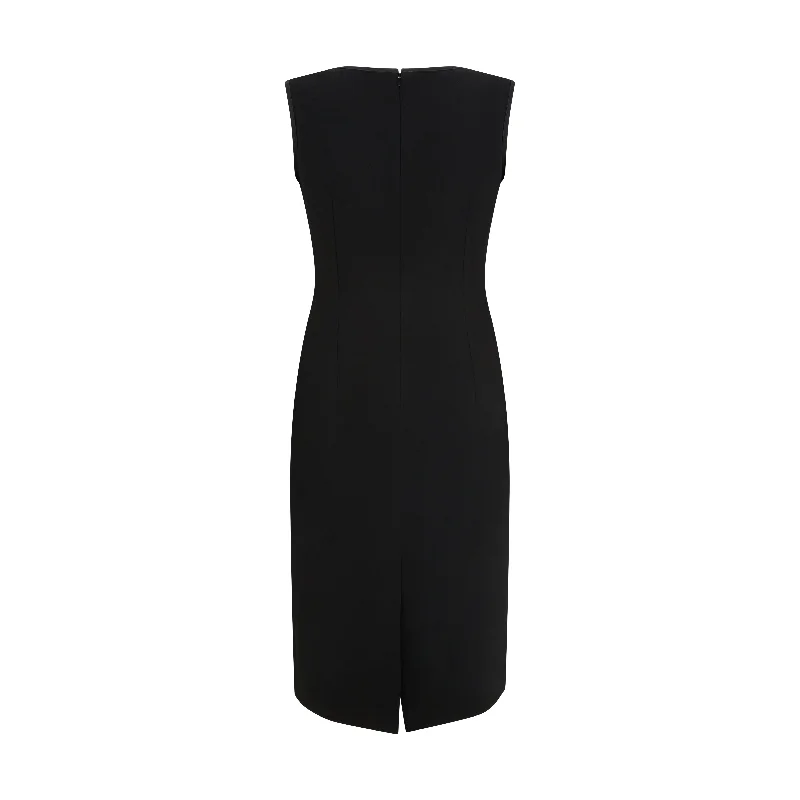 Leah Tailored Wool Crepe Sleeveless Dress