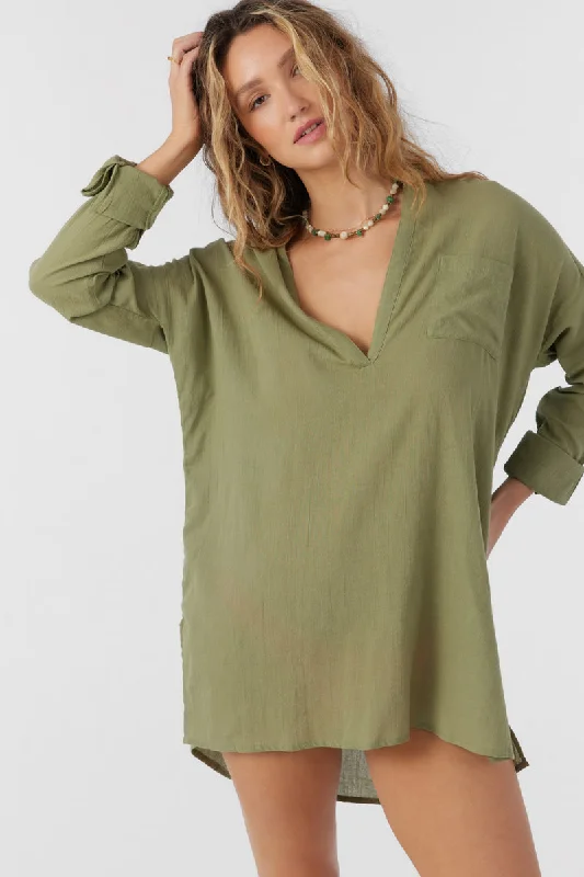 O'Neill Belizin Coverup Dress-Oil Green