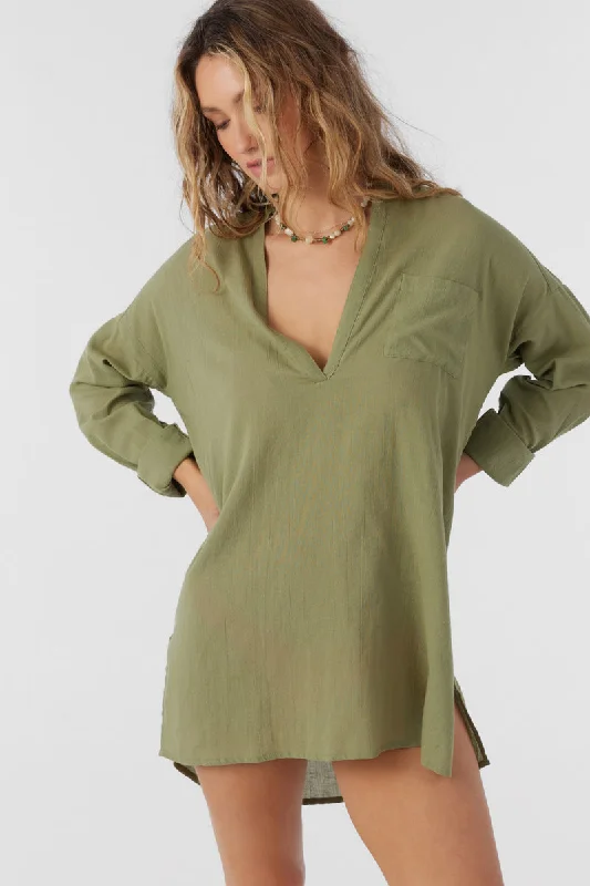 O'Neill Belizin Coverup Dress-Oil Green