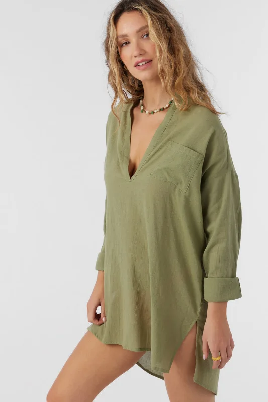 O'Neill Belizin Coverup Dress-Oil Green