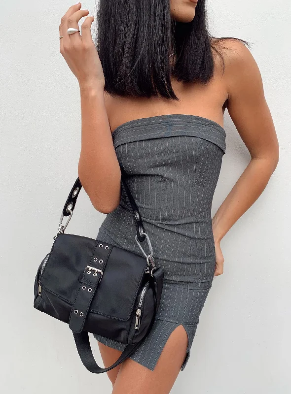 Sebastian Strapless Mini Dress Grey