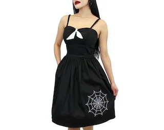 Embroidered Spiderweb Dress w/adjustable straps XS-3XL #E-SWDS