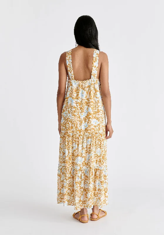 Tiered Halterneck Maxi Dress