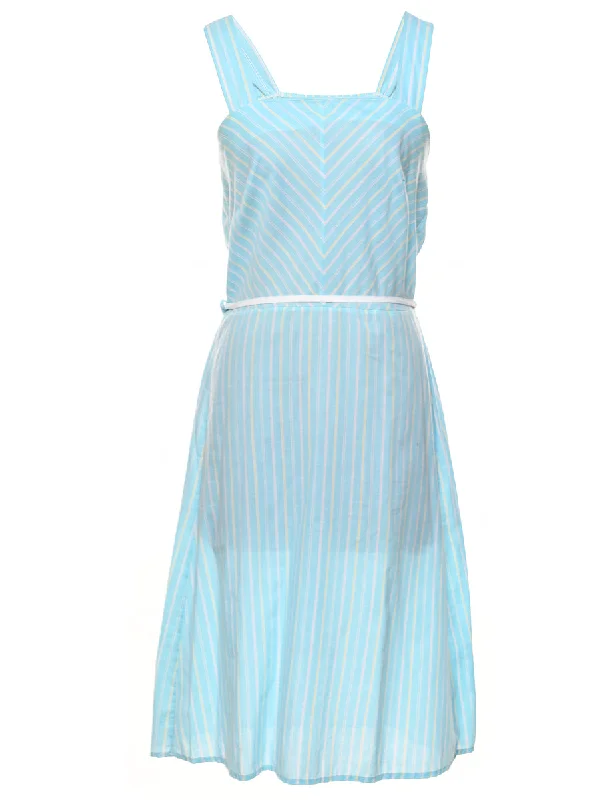 Turquoise Striped Dress - S