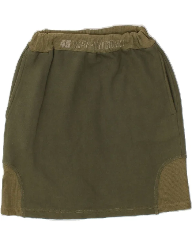 UNIFORM Womens Straight Skirt IT 44 Medium W28 Green Cotton Sports