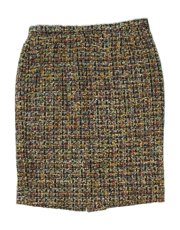 VINTAGE Womens Pencil Skirt IT 44 Medium W32 Multicoloured Flecked Wool