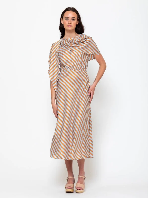 Whitney Midi Wrapped Dress - Bouboulina Stripes